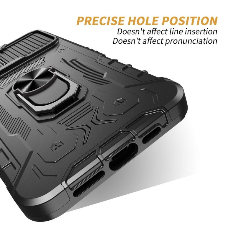 iPhone 14 Pro täyskantinen TPU + PC Kickstand - puhelinkotelo+karkaistu lasi