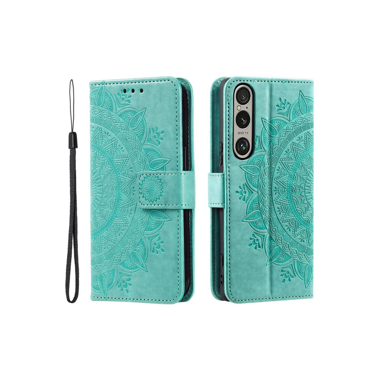Til Sony Xperia 1 VII tegnebogscover Cover Shell Mandala Blomstermønster