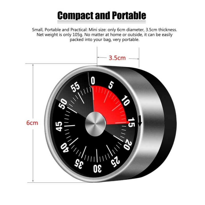 Kjøkkentimer Timer Magnetisk mekanisk for matlagingstiming osv