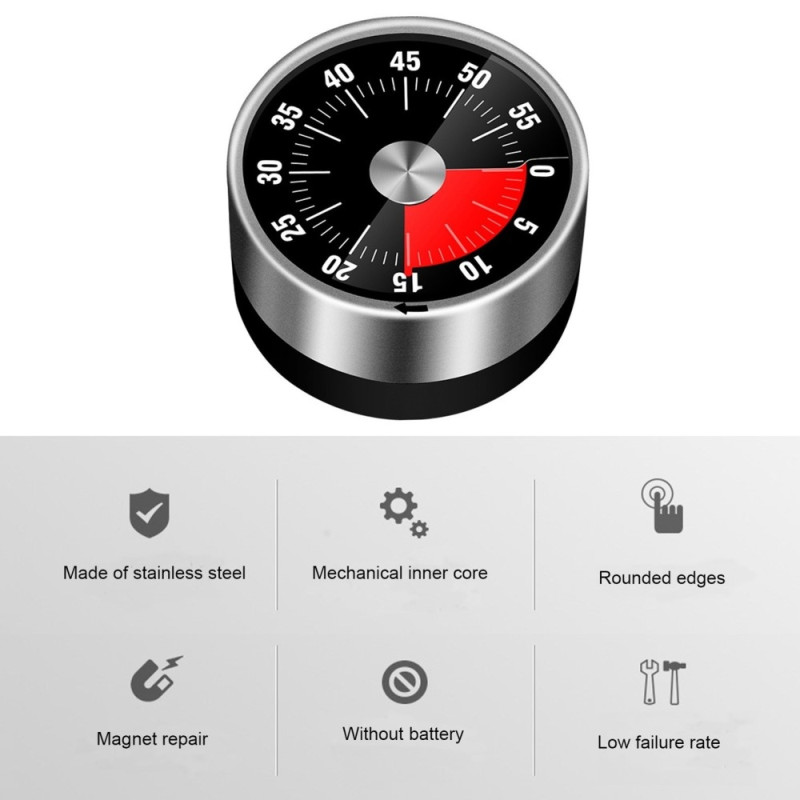 Keittiöajastin Ajastin mekaaninen kypsennysajan mittaamiseen