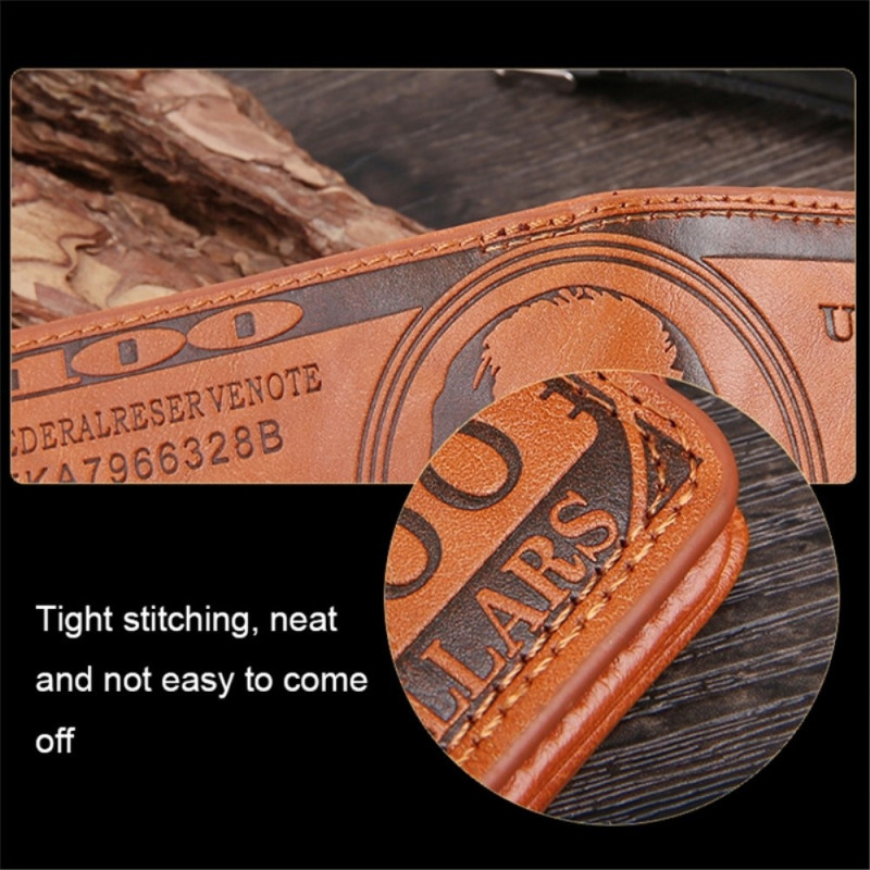 Wallet Purse 100 Dollar Bill Money Bifold Card Holder - Brown
