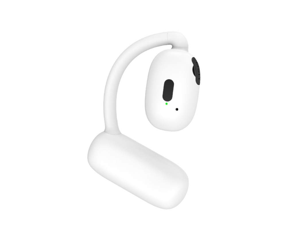 Single Ear Hook Hörlur Bluetooth 5.4 Stereo Headphone - Vit