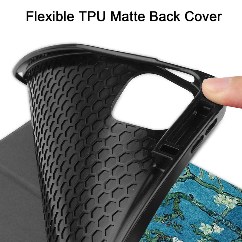 iPad 12.9" Pro 2021 Trifoldet Stand Tabletetui Cover - Blomst