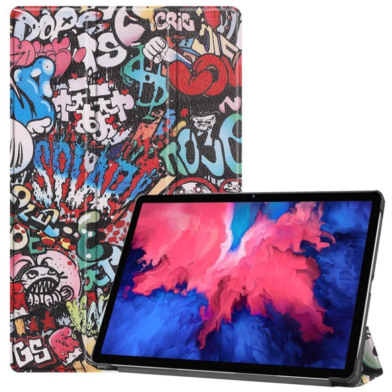 Tri - fold Stand Cover for Lenovo Tab P11 TB - J606F - Graffiti