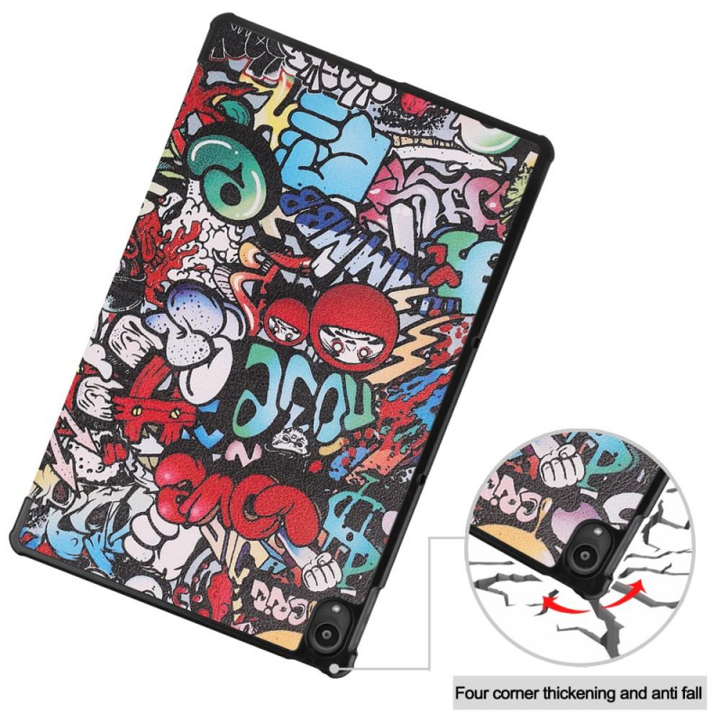 Tri - fold Stand Kansi - Lenovo Tab P11 TB - J606F - Graffiti