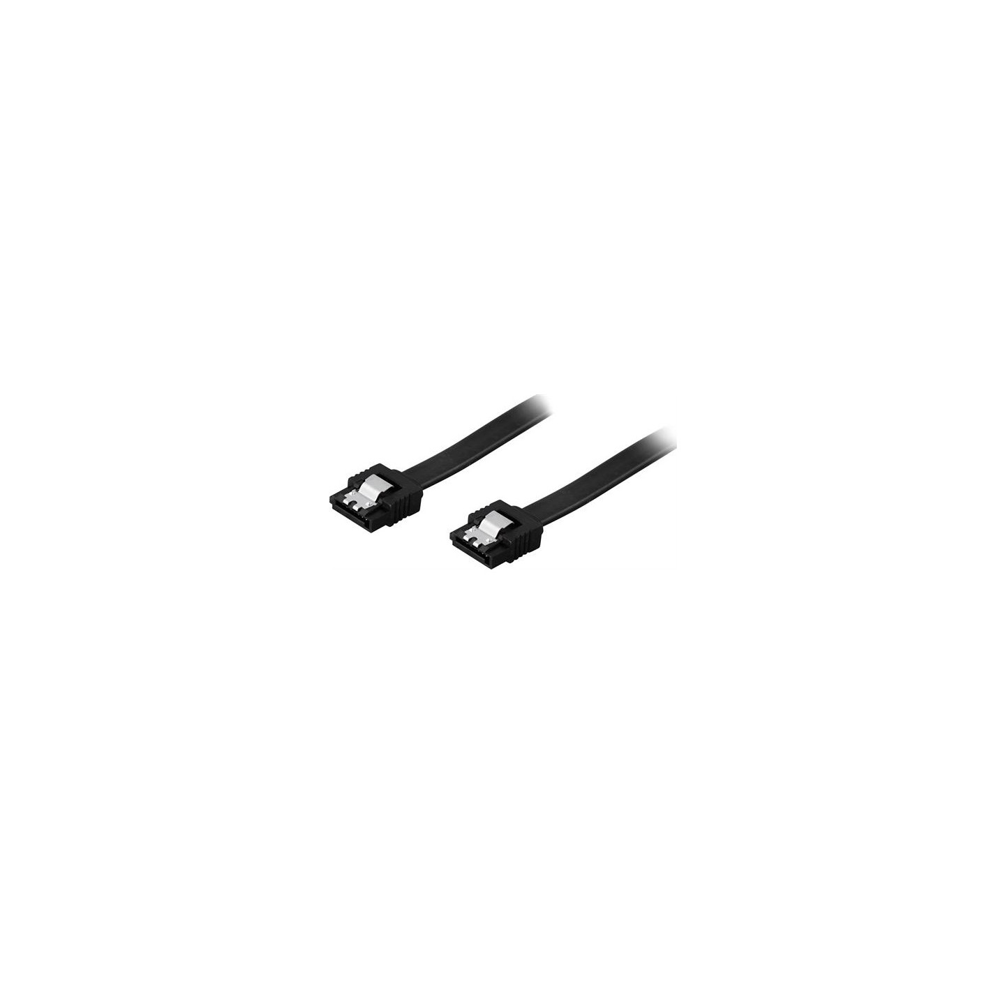 DELTACO SATA - cable, SATA 6Gb/s, lock - clips, straight - straight, 0,5m, black