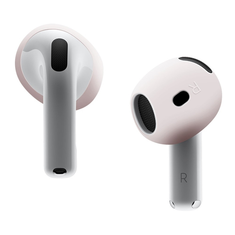 AirPods 4:lle liukumaton silikonikotelo, korvasuojat, nappikuulokkeet - Vaaleanpunainen