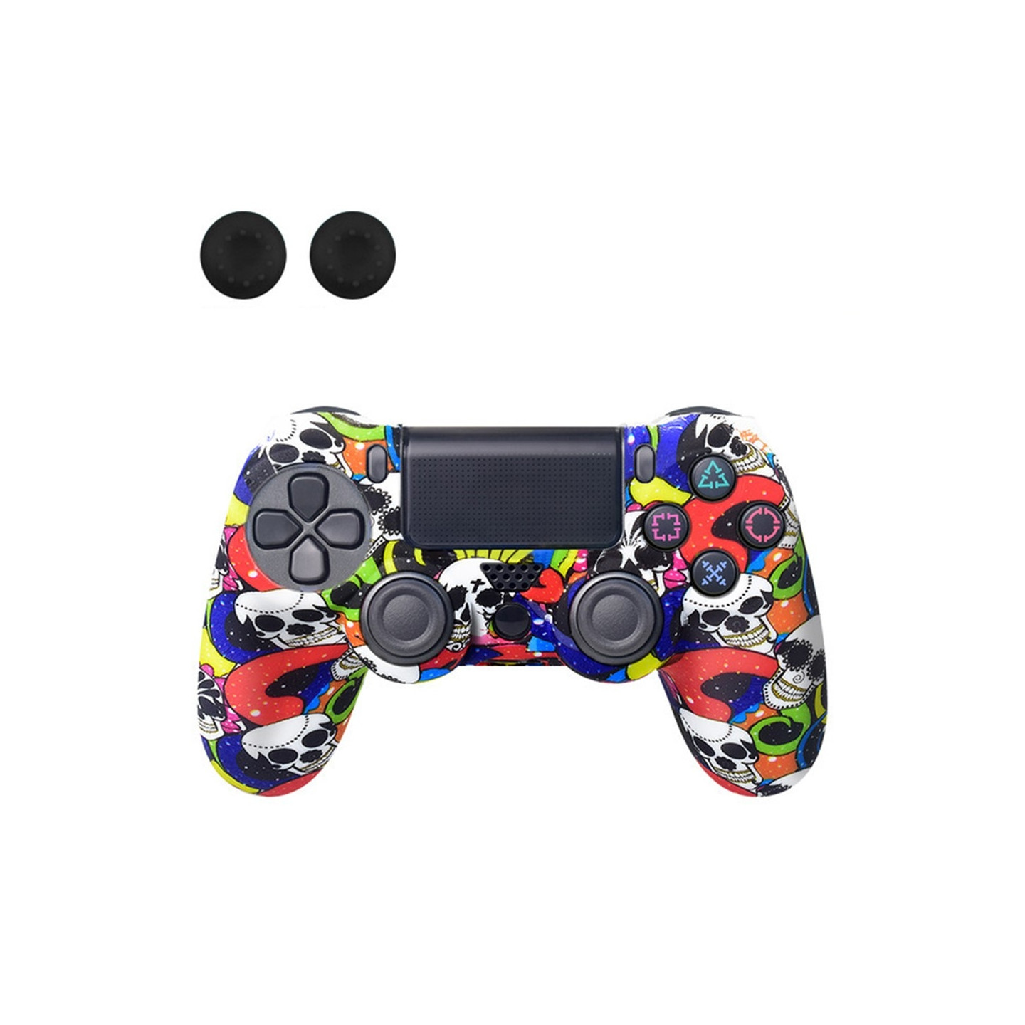 Deksel til Sony PlayStation 4 Pro Slim PS4 Anti - Slip Silikon Huddeksel - Hvit Hodeskalle