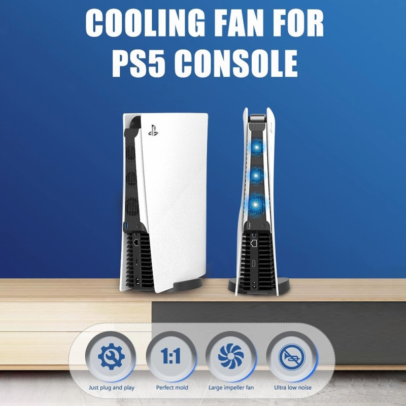 For Sony Playstation 5 Game Console Cooling Low Noise Heat Dissipation Fan Cooler