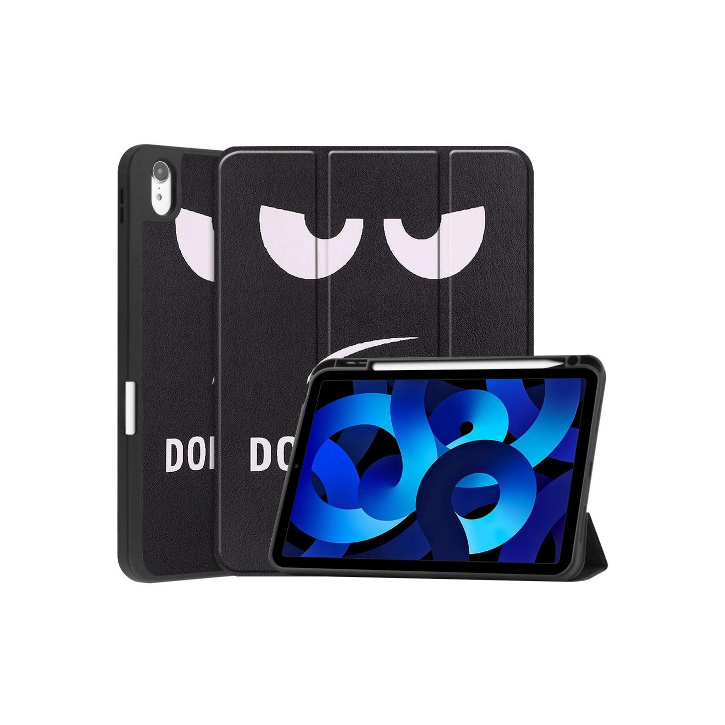 Tri - fold Stand Case for iPad 10.9 (2022) Tablet Cover Pen Holder - Don't Touch Me