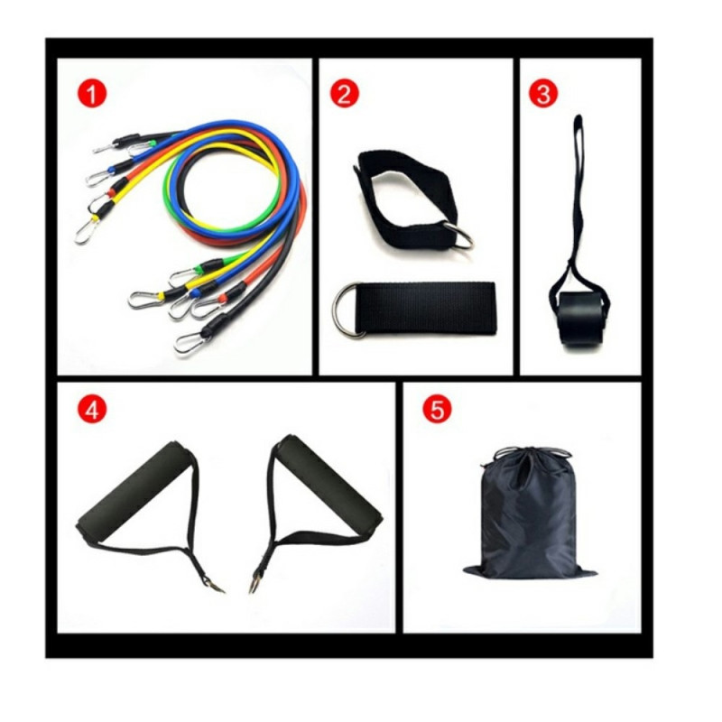 11 kpl/setti Fitness Resistance Bands - harjoittelu Kotikuntosaliharjoittelu