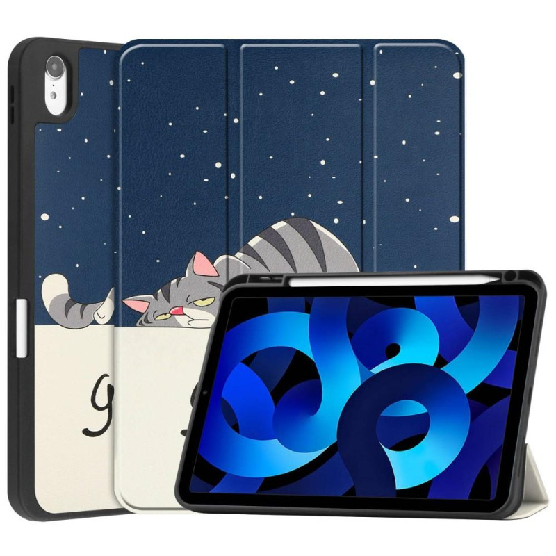 Apple iPad 10.9 2022 Trippeldeksel med smal passform Pennholder - Katt