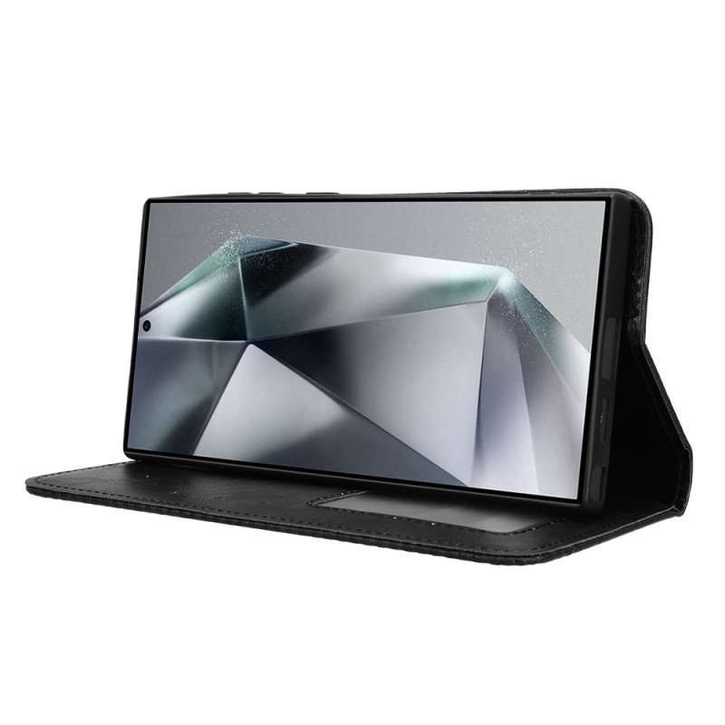 Wallet Stand Flip Phone Case for Samsung Galaxy S24 Ultra - Black