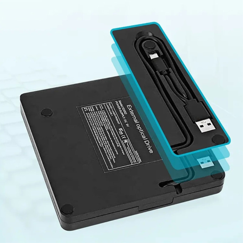 Ultratynn USB 3.0+Type - C DVD - stasjon Ekstern CD - leser VCD - brenner