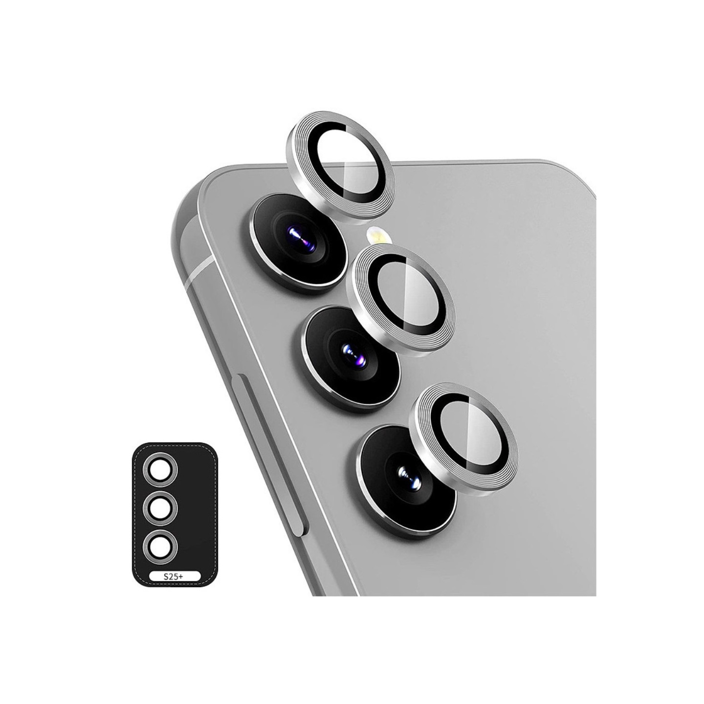 Til Samsung Galaxy S25+ Kameralinsebeskytter ENKAY Metalring Linsefilm