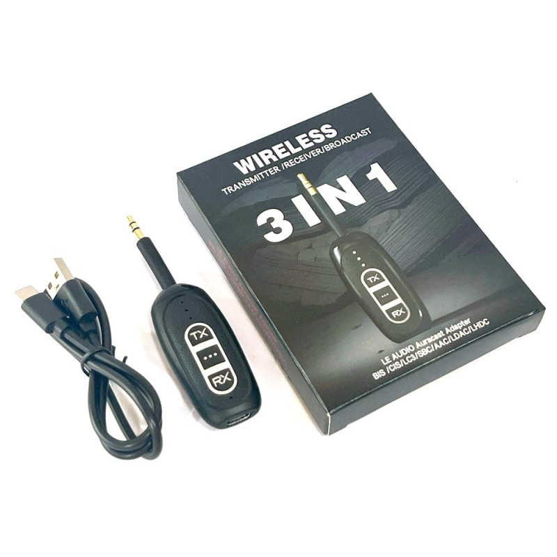 Bluetooth 5.4-sendermodtager Low Latency 3,5 mm trådløs lydadapter