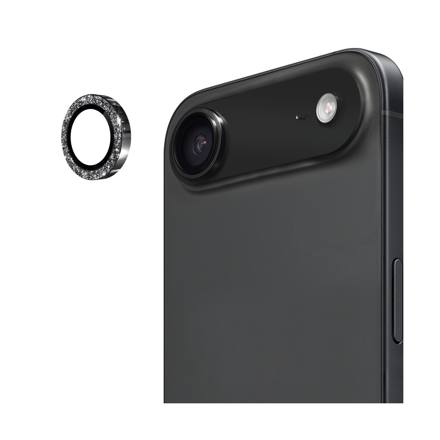 Til iPhone Air Kameralinsebeskytter ENKAY Hat-Prince Glitter Dekor Herdet Glass Linsefilm - Svart