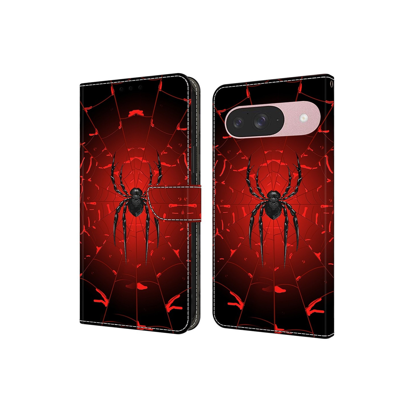 Google Pixel 10 Pro / 10 / 9 Pro / 9 Lompakkokotelo Kuvioitu PU-luomu Flip Teline Puhelinsuojus