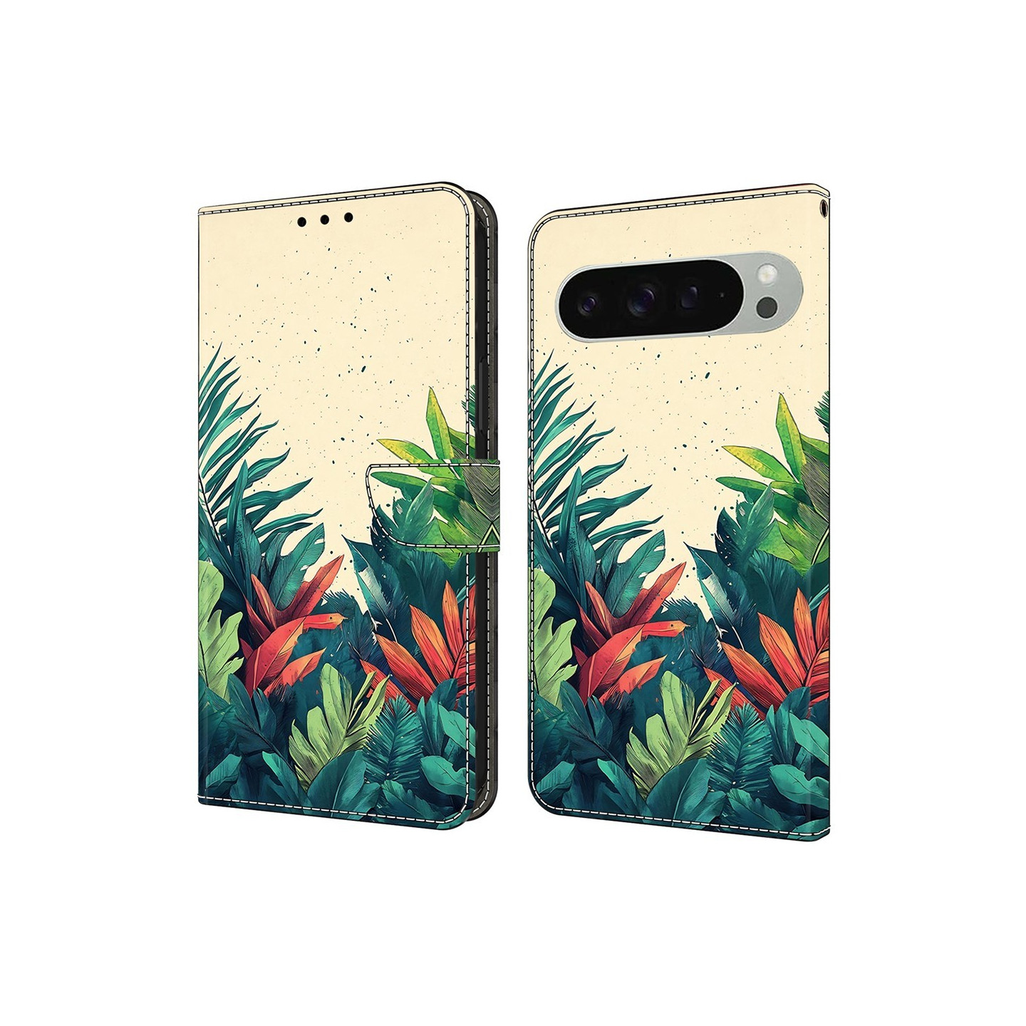 Til Google Pixel 10 Pro XL Pung Cover Mønsterprint PU-læder Flip Stand Mobilcover