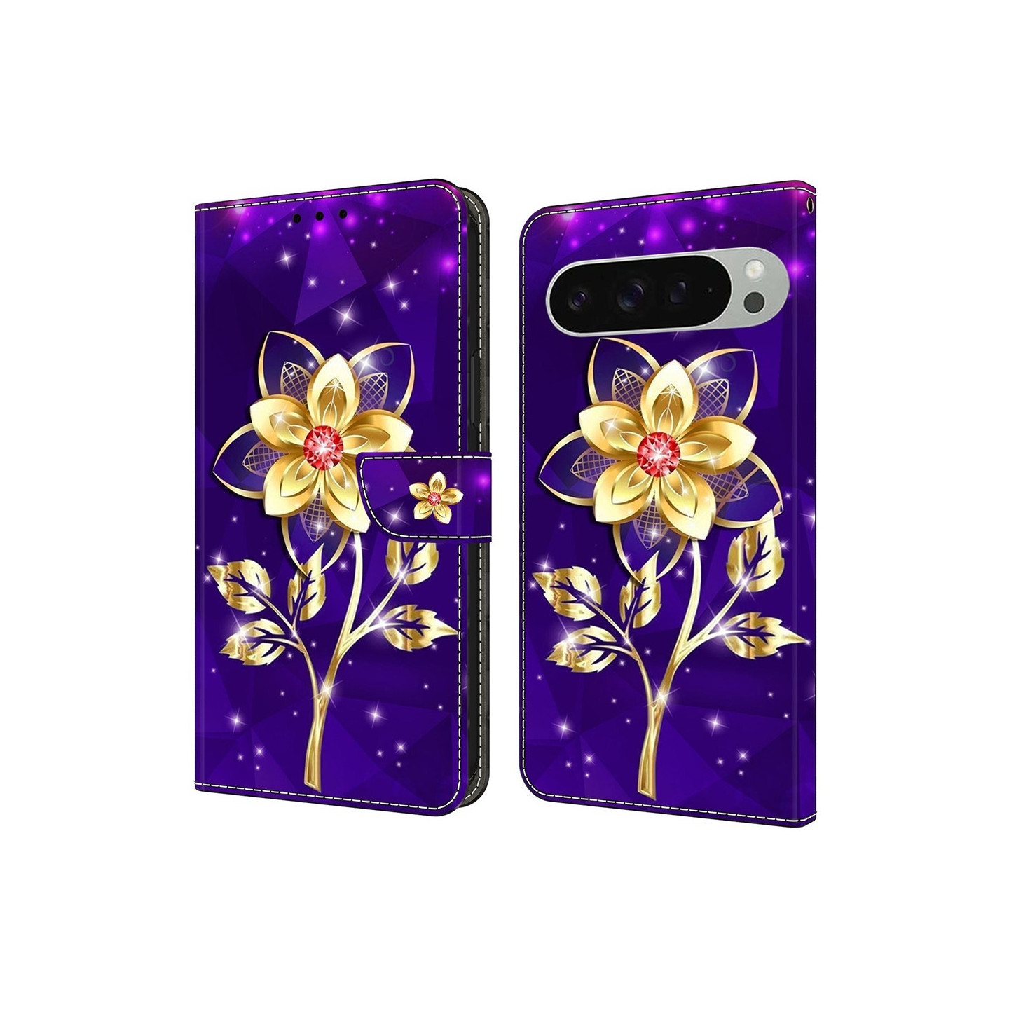 Til Google Pixel 10 Pro XL Pung Cover Mønsterprint PU-læder Flip Stand Mobilcover