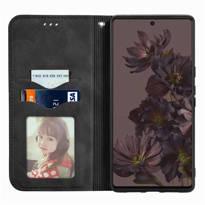 Vintage lompakkokotelo Google Pixel 7 Prolle - Musta