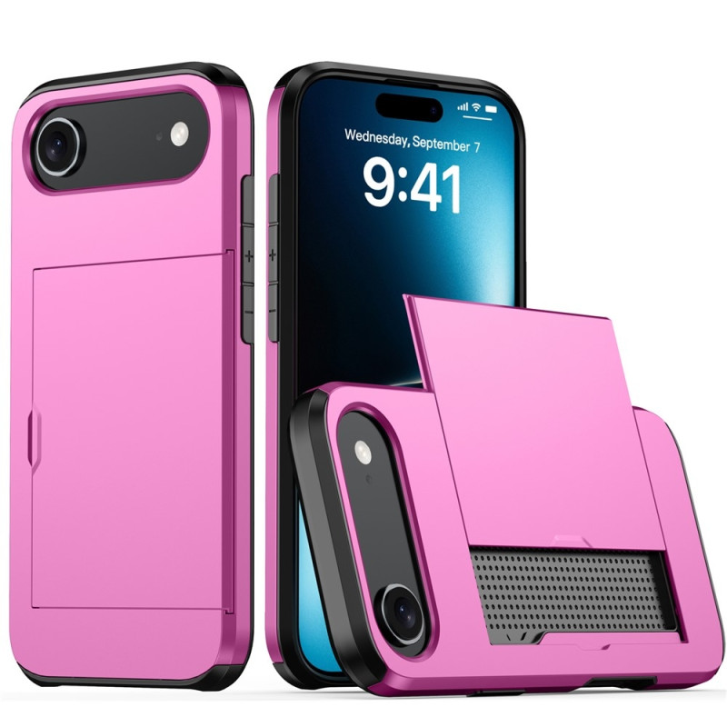 AMORUS Til iPhone Air Cover med Skydbart Kortholder PC TPU Bagside Cover