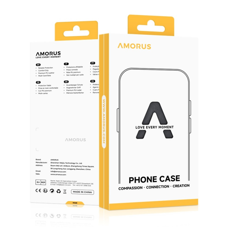 AMORUS iPhone Air Suojakuori Liukuvalla Korttipaikalla PC TPU Takakuori