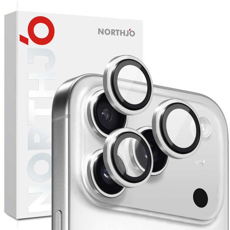 NORTHJO For iPhone 17 Pro Max / iPhone 17 Pro Camera Lens Protector Tempered Glass Metal Ring