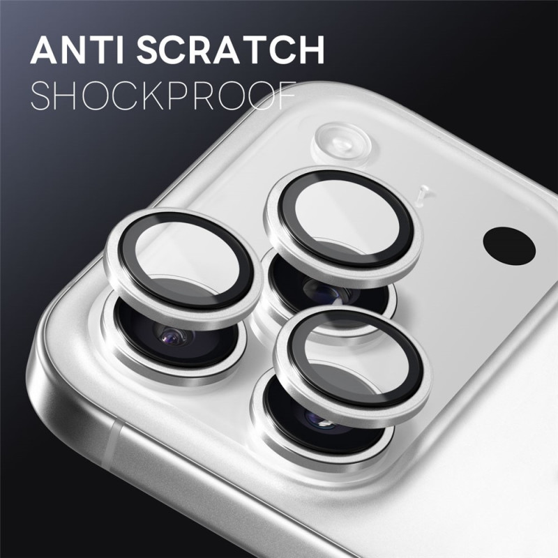 NORTHJO For iPhone 17 Pro Max / iPhone 17 Pro Camera Lens Protector Tempered Glass Metal Ring