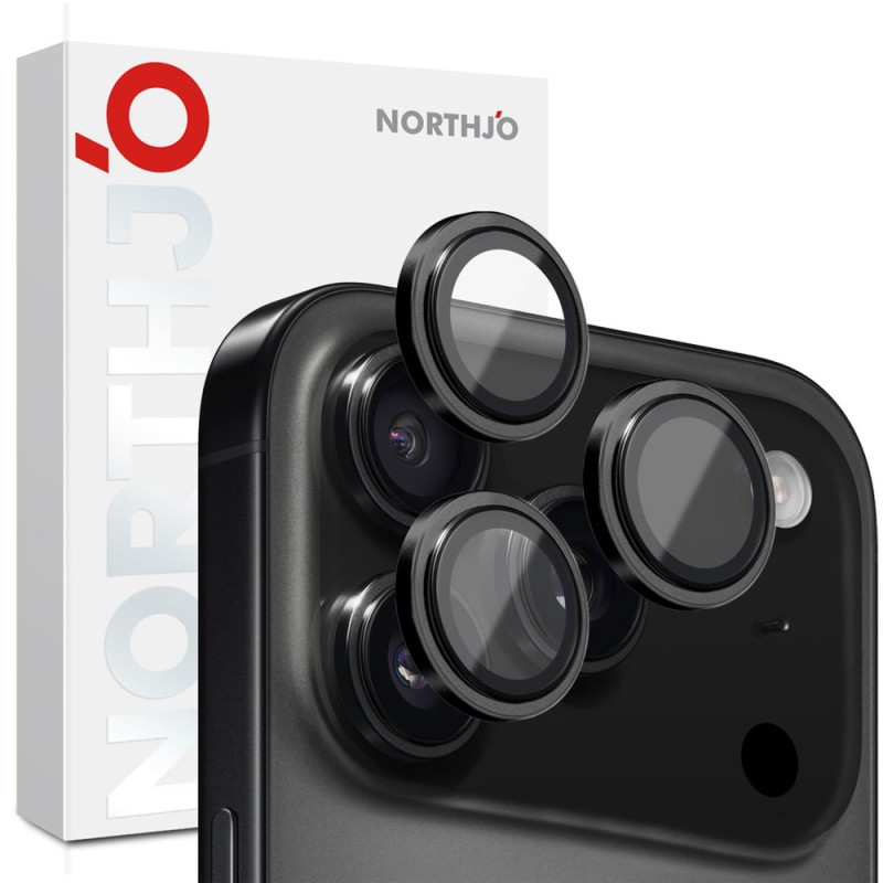 NORTHJO iPhone 17 Pro Max / iPhone 17 Pro Kameralinssin Suojus Karkaistu Lasi Metallirengas