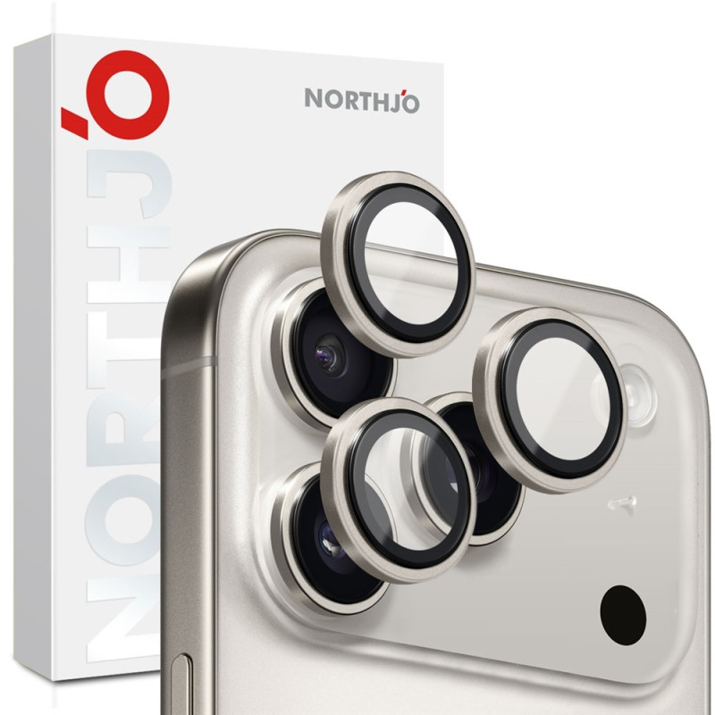 NORTHJO For iPhone 17 Pro Max / iPhone 17 Pro Kameralinsebeskytter Herdet Glass Metallring