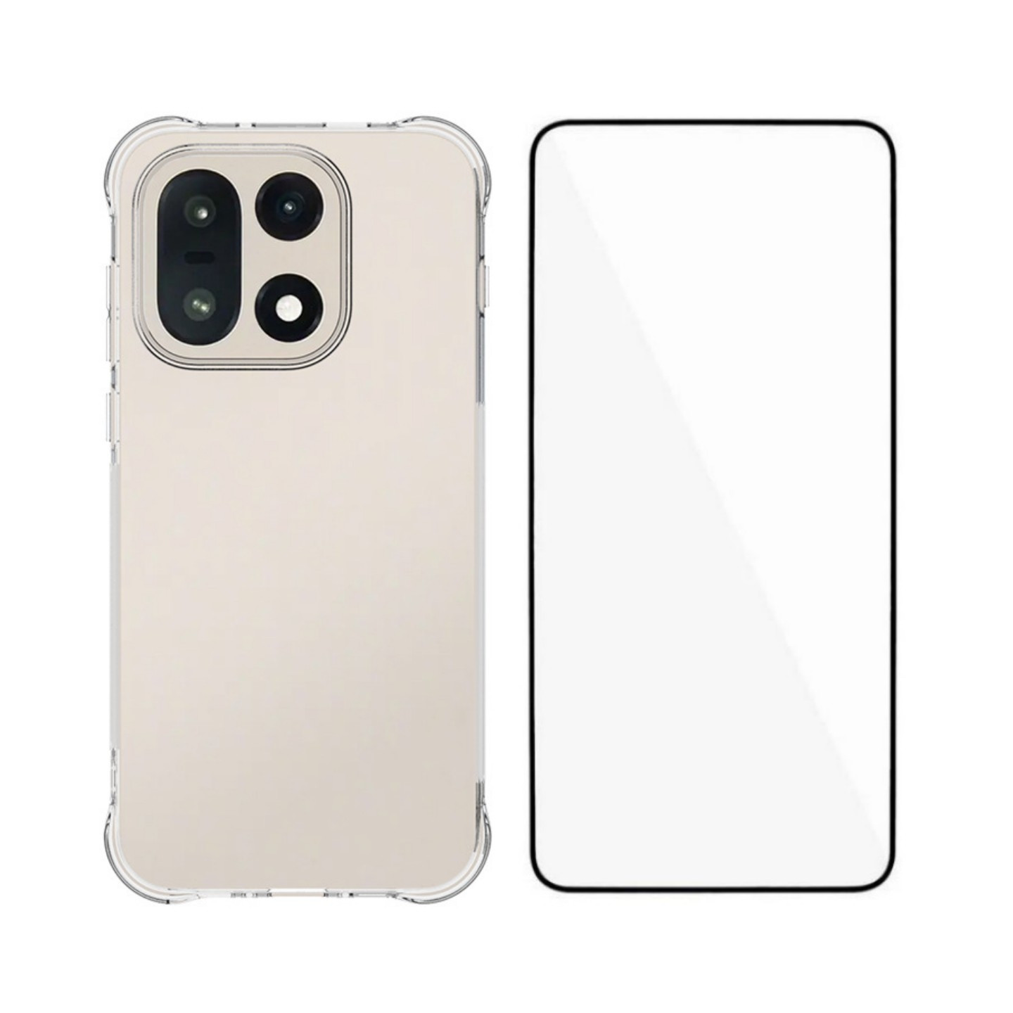 For OnePlus 15 5G Deksel TPU-telefondeksel med herdet glassbeskytter