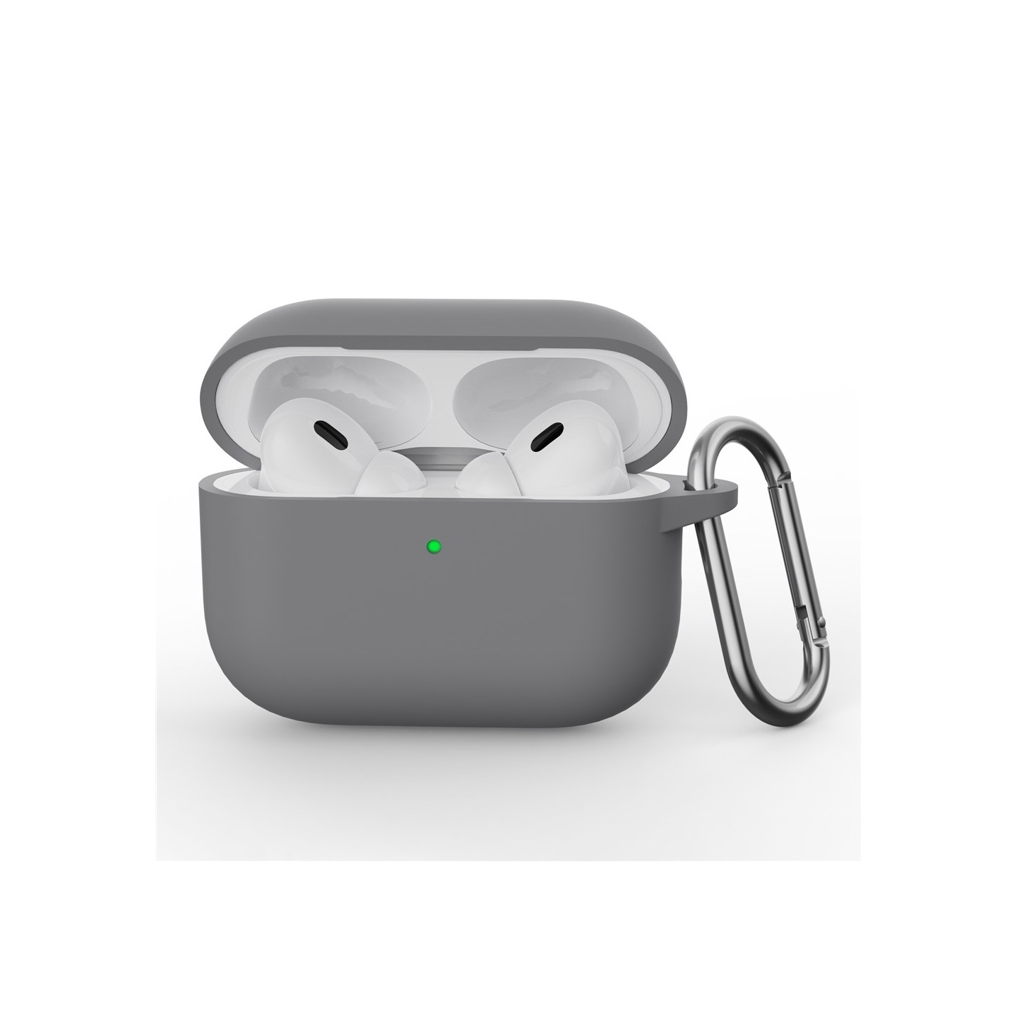 For AirPods Pro 3 Silicone Case Integrated Bluetooth Earphone Cover with Hook - Dark grey