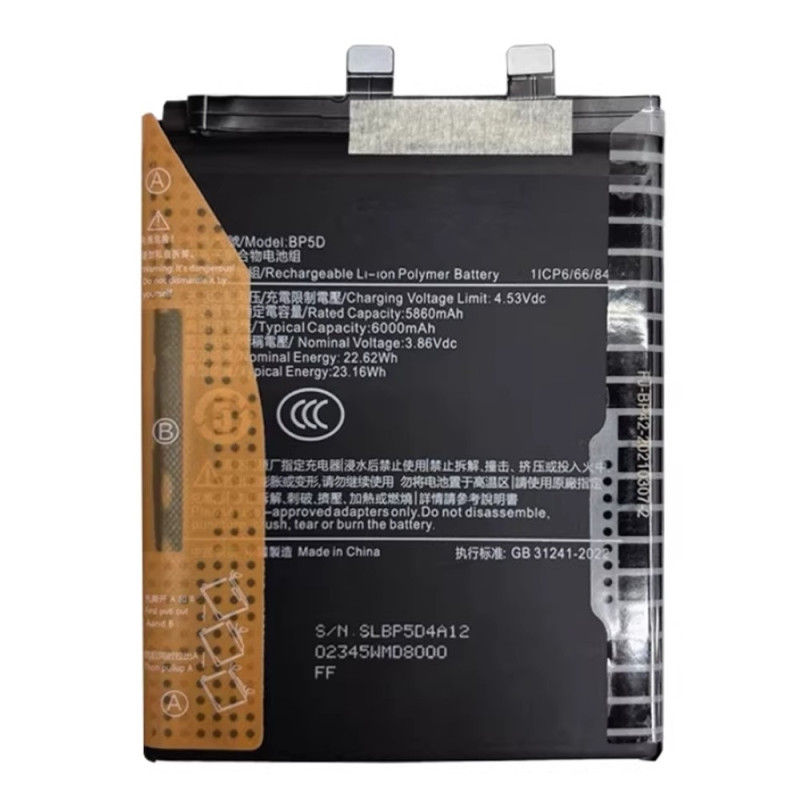 Battery For Xiaomi Redmi K80 Pro 5G 3.86V 5860mAh BP5D