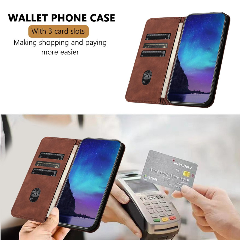 Wallet case for Samsung Galaxy S25 FE with stand skin-touch feel