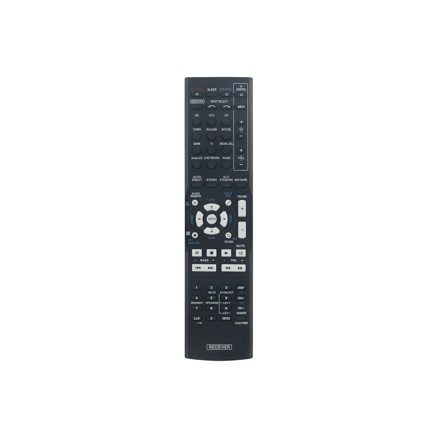 Remote Control Replacement for AXD7660 For Pioneer AV Receiver Stereo System
