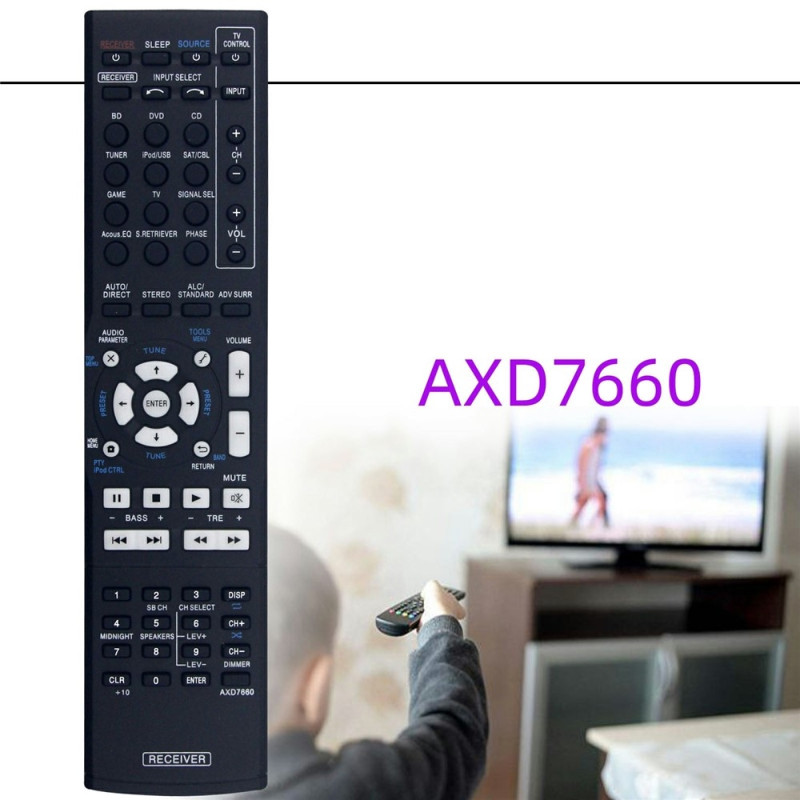 Remote Control Replacement for AXD7660 For Pioneer AV Receiver Stereo System