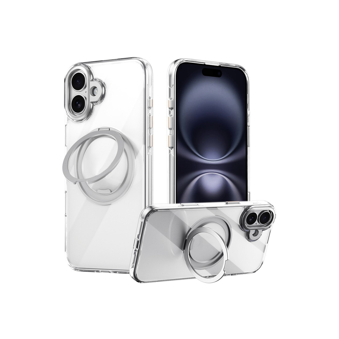 Cover til iPhone 17 kompatibelt med MagSafe med stand TPU PC bagsidecover