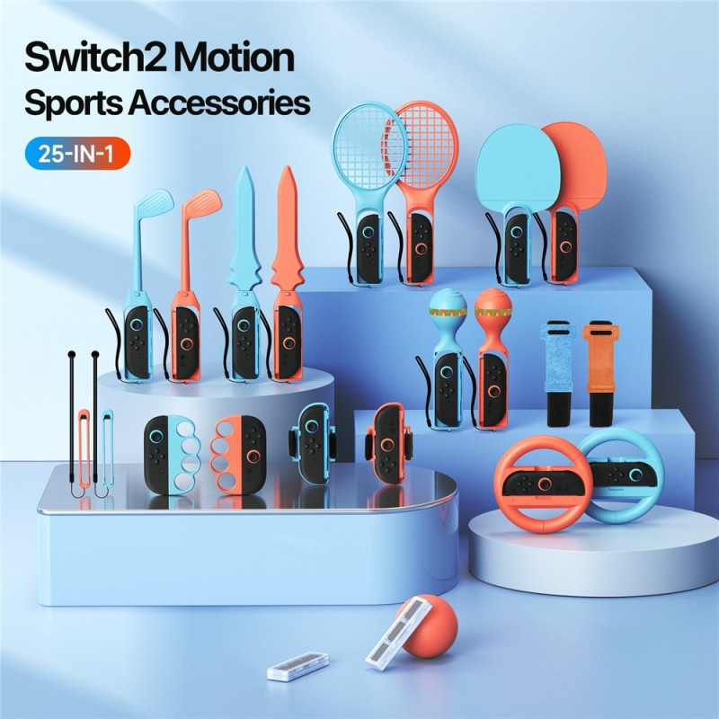 Compatible with Nintendo Switch 2 sports 25-in-1 accessory pack