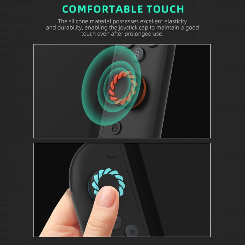 Yhteensopiva Nintendo Switch 2:n kanssa, 4 kpl Joy-Con -peukalokahvat - Musta