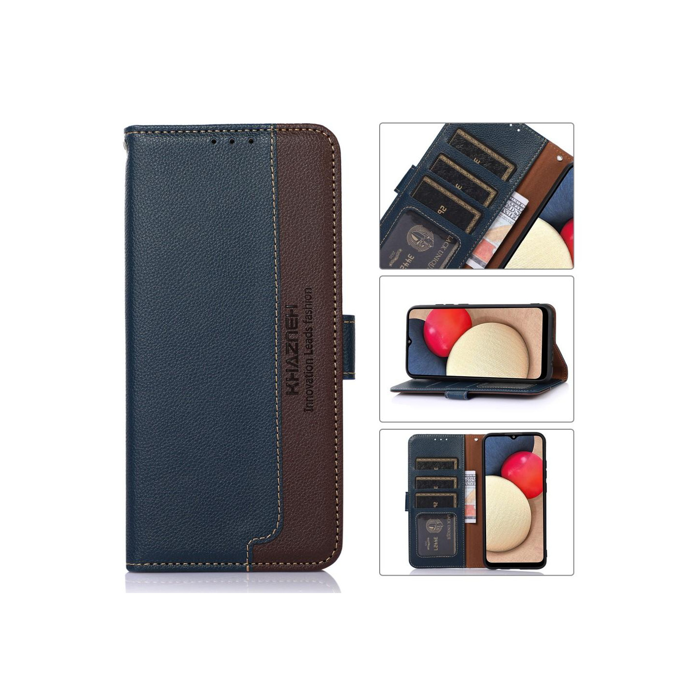 KHAZNEH Phone Cover to Google Pixel 6a - Blue/Brown