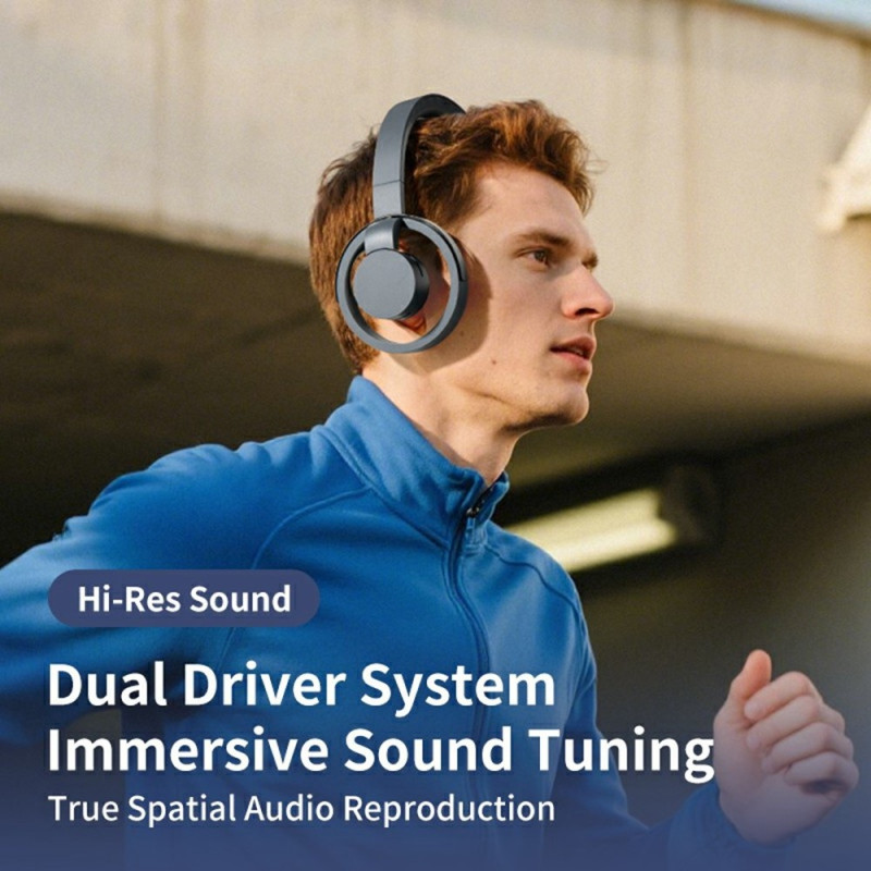 LC6200 Bluetooth vikbara hörlurar öppet öra ENC-brusreducerande headset - svarta
