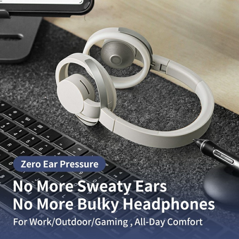 LC6200 Bluetooth vikbara hörlurar öppet öra ENC-brusreducerande headset - svarta