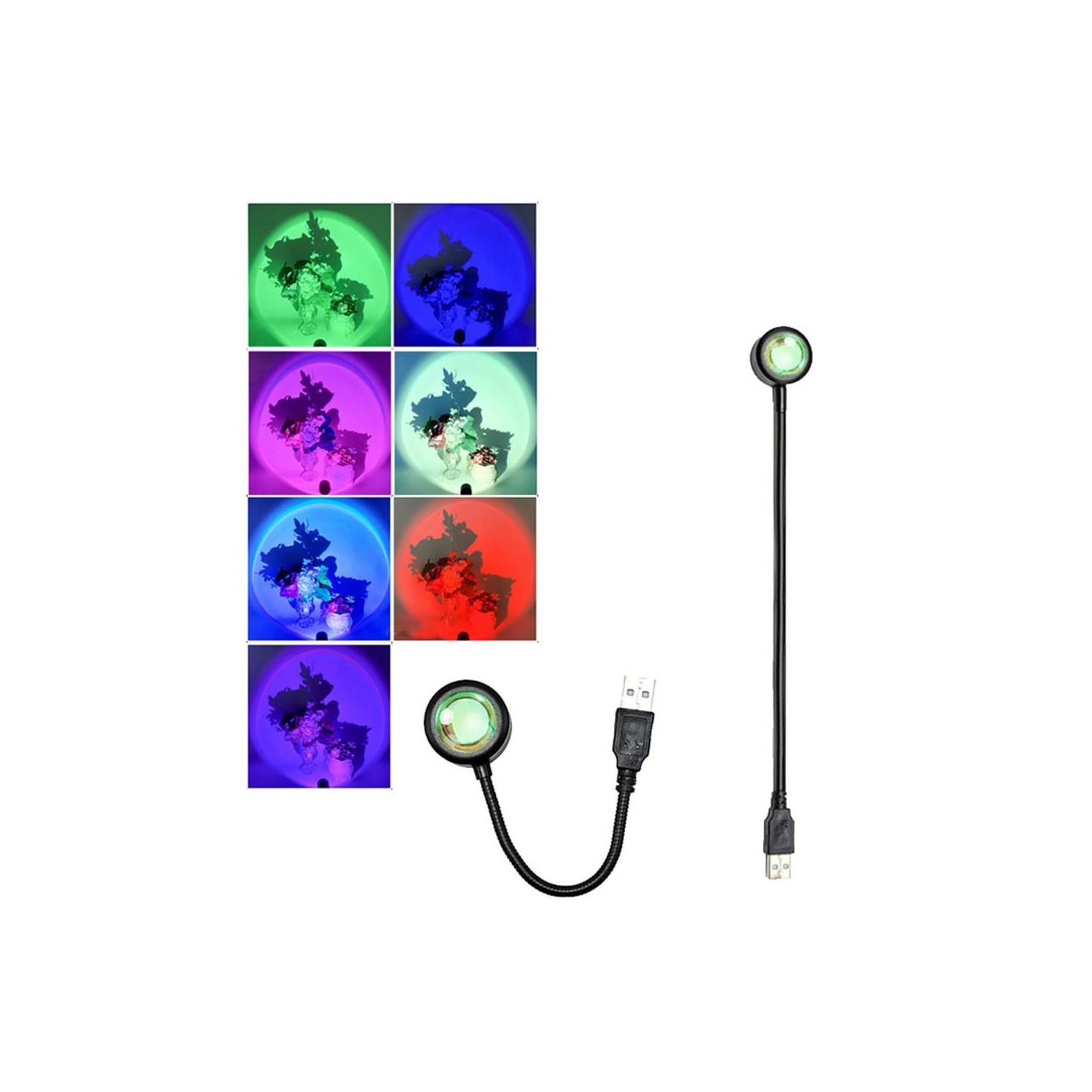 USB Skylight Projector Light Car Bedroom Ceiling Sunset Projector - 7 colors