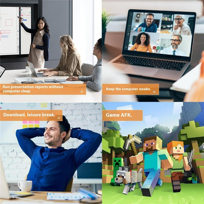 LAYLION Automatisk USB-mus USB-mus Jiggler Museflytter Holder Datamaskinen Aktiv