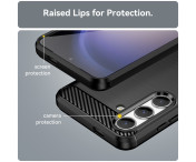Samsung Galaxy S24 Karbon fiber Texture Skal - Svart