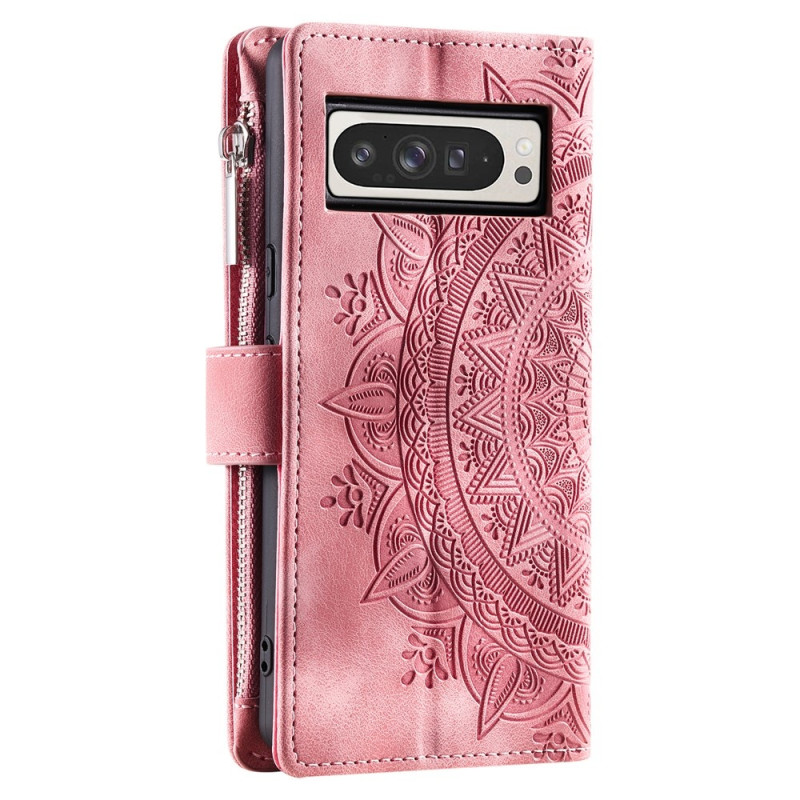 Til Google Pixel 10 Pro XL tegnebogscover Cover Shell Mandala Blomstermønster