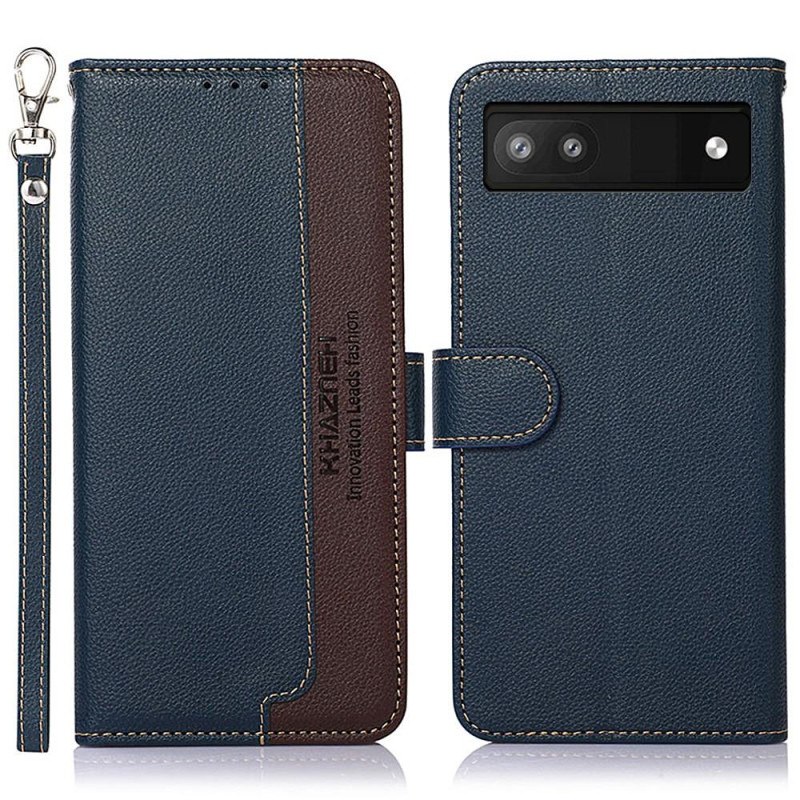 KHAZNEH Phone Cover to Google Pixel 6a - Blue/Brown