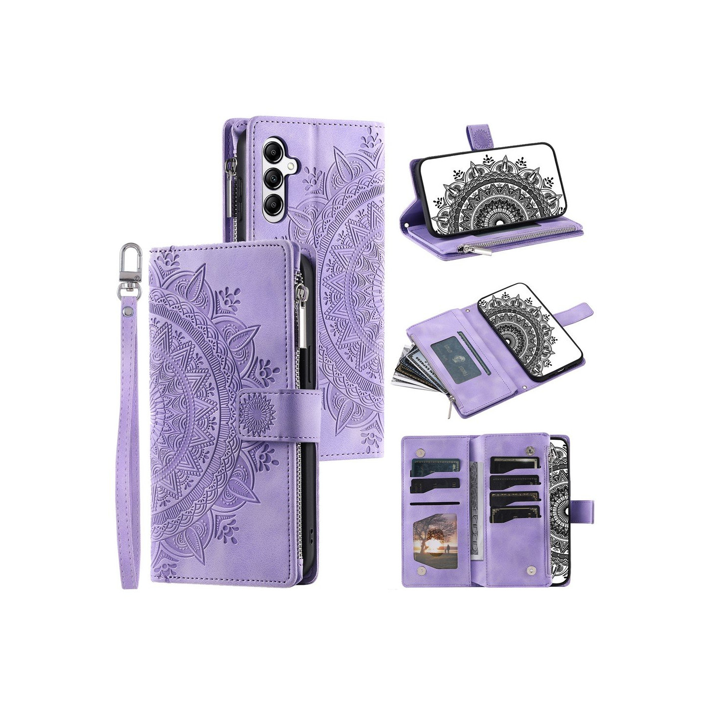 For Samsung Galaxy A17 / A26 Wallet Case Cover Shell Mandala Flower Pattern