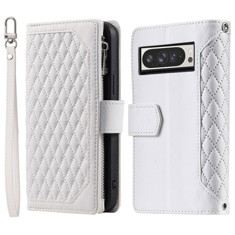 For Google Pixel 10 Pro XL Zipper Wallet Case Rhombus Phone Cover